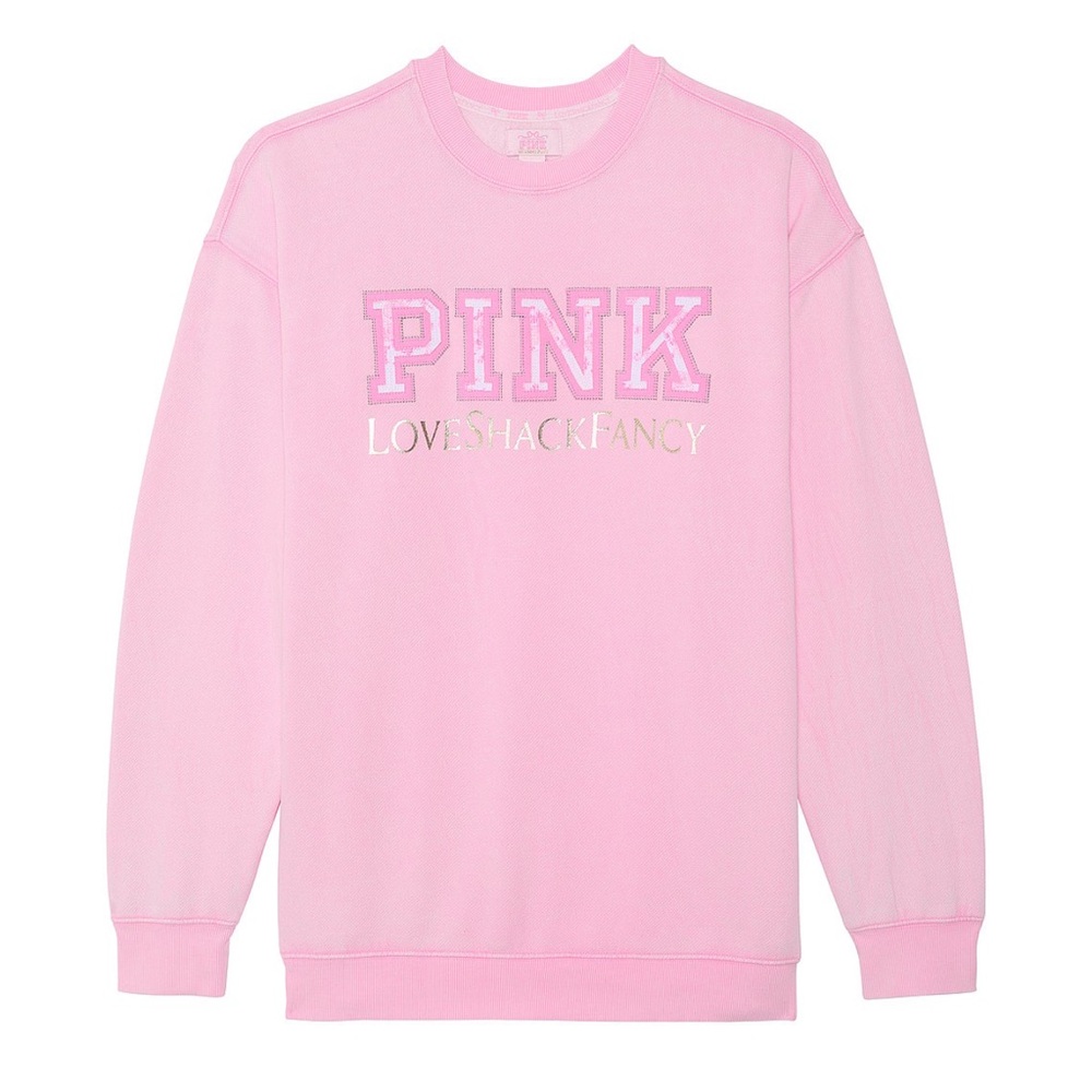 PINK X LoveShackFancy
PINK × LoveShackFancy Oversized
Crew Sweatshirt
